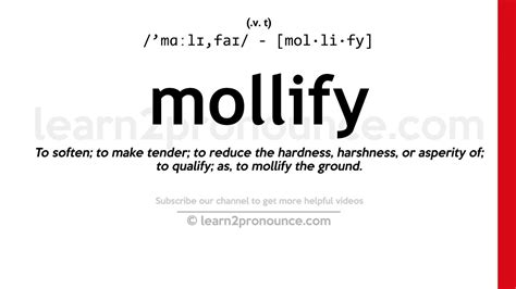 mollify dan word|MOLLIFY definition and meaning .